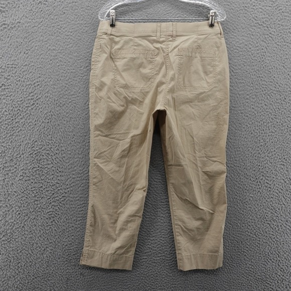 Chicos Cropped Poplin Pants Size 0.5 US 6 Beige Stretch Cotton Women Casual‎ - Picture 2 of 15
